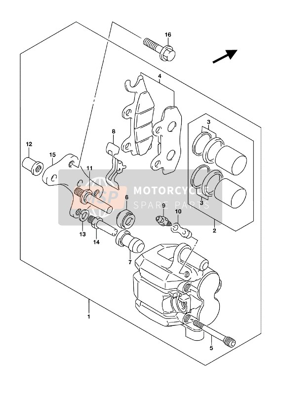 Suzuki UH200A BURGMAN 2016 Pinza delantera para un 2016 Suzuki UH200A BURGMAN